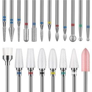 Nail Drill Bits 20Pcs, 3/32'' Ceramic Carbide Drill Bits for Nails, Nail Bits